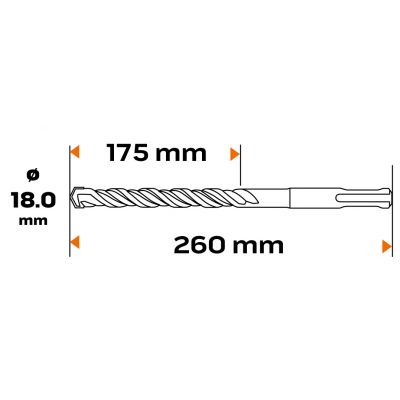Wiertło do betonu SDS Plus 18x260mm S4 quatro GRAPHITE 57H480 GTX (57-480)