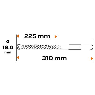 Wiertło do betonu SDS Plus 18x310mm S4 quatro GRAPHITE 57H482 GTX (57-482)