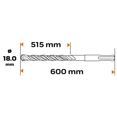Wiertło do betonu SDS Plus 18x600mm S4 quatro GRAPHITE 57H486 GTX (57-486)