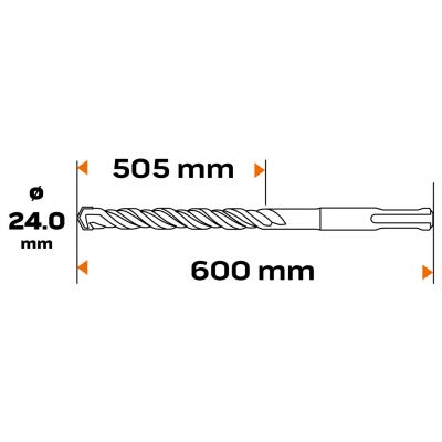 Wiertło do betonu SDS Plus 24x600mm S4 quatro GRAPHITE 57H492 GTX (57-492)