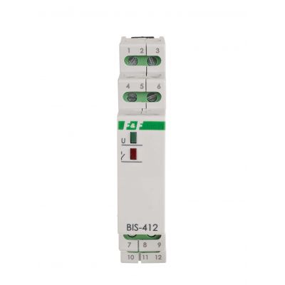 Przekaźnik bistabilny grupowy z pamięcią na szynę DIN 230V z przekaźnikiem inrush 160A/20ms BIS-412M-LED F&F (BIS-412M-LED)