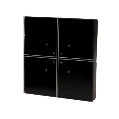Szklany przycisk dotykowy do automatyki domowej dowolnego producenta 24V czarny GS4-DC-B F&F (GS4-DC-B)