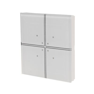 Szklany przycisk dotykowy do instalacji tradycyjnych 230V z odbiornikami o małej mocy biały GS4-AC-T-W F&F (GS4-AC-T-W)
