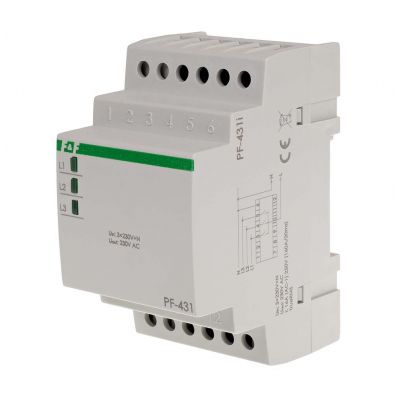 Automatyczny przełącznik faz z fazą priorytetową przekaźnik inrush (160A/20ms) PF-431i F&F (PF-431i)