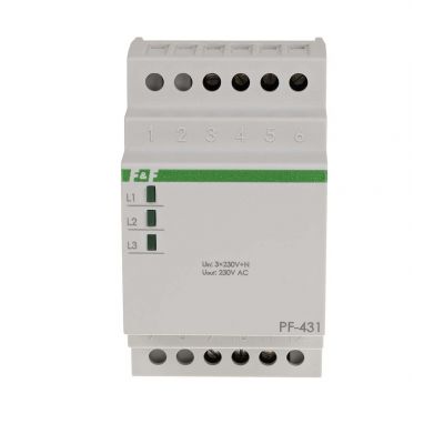 Automatyczny przełącznik faz z fazą priorytetową przekaźnik inrush (160A/20ms) PF-431i F&F (PF-431i)