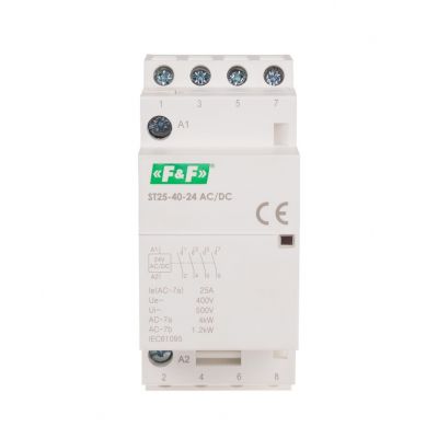 Stycznik modułowy montaż na szynie styki 4Z 25A 24V DC ST25-40-24ACDC F&F (ST25-40-24ACDC)