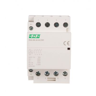 Stycznik modułowy montaż na szynie styki 4Z 63A 24V DC ST63-40-24ACDC F&F (ST63-40-24ACDC)