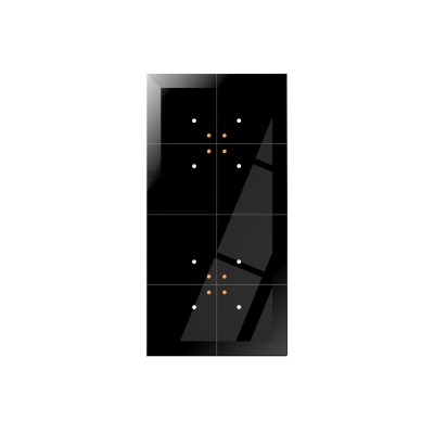 Dotykowy panel szklany podwójny 8 pól dotykowych czarny GP-44-B F&F (GP-44-B)