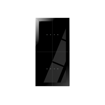Dotykowy panel szklany podwójny 4 pól dotykowych czarny GP-22-B F&F (GP-22-B)