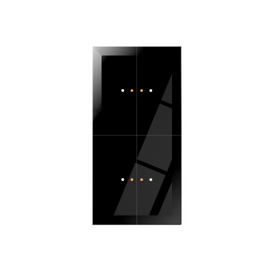 Dotykowy panel szklany podwójny 4 pól dotykowych czarny GP-22-B F&F (GP-22-B)