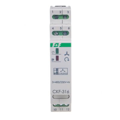 Mikroprocesorowy czujnik kolejności i zaniku faz montaz na szynie DIN,True RMS CKF-316-TRMS F&F (CKF-316-TRMS)