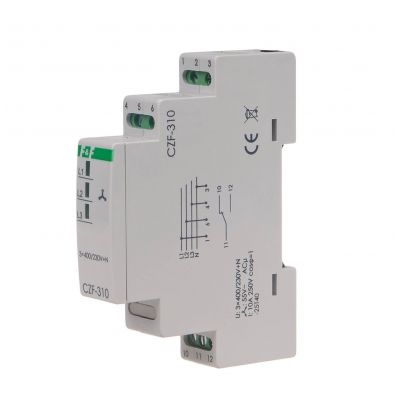 Mikroprocesorowy czujnik zaniku i asymetrii faz montaż na szynie DIN,True RMS CZF-310-TRMS F&F (CZF-310-TRMS)