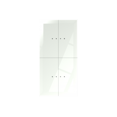 Dotykowy panel szklany podwójny 4 pól dotykowych biały GP-22-W F&F (GP-22-W)