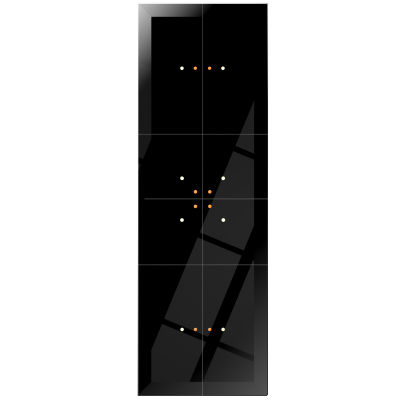 Dotykowy panel szklany potrójny 8 pól dotykowych czarny GP-242-B F&F (GP-242-B)