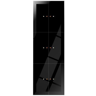 Dotykowy panel szklany potrójny 6 pól dotykowych czarny GP-222-B F&F (GP-222-B)