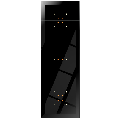 Dotykowy panel szklany potrójny 10 pól dotykowych czarny GP-424-B F&F (GP-424-B)
