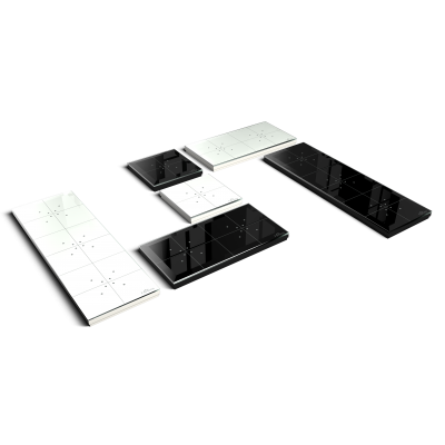 Dotykowy panel szklany potrójny 10 pól dotykowych czarny GP-424-B F&F (GP-424-B)