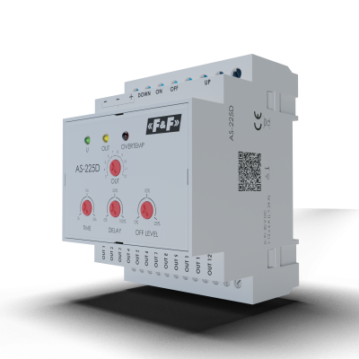Sterownik schodowy 12-kanałowy i kaskadowy 9-30V DC AS-225D F&F (AS-225D)