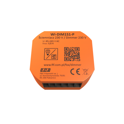 DIMMER ściemniacz oświetlenia Wi-Fi 230V WI-DIM1S1-P F&F (WI-DIM1S1-P)
