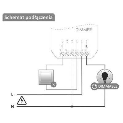 DIMMER ściemniacz oświetlenia Wi-Fi 230V WI-DIM1S1-P F&F (WI-DIM1S1-P)