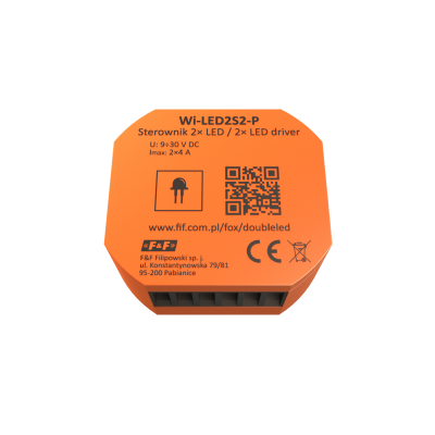 DOUBLE LED 2 kanałowy sterownik oświetlenia LED 12/24V Wi-Fi WI-LED2S2-P F&F (WI-LED2S2-P)