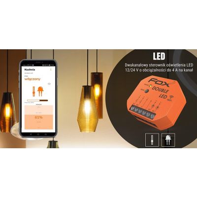 DOUBLE LED 2 kanałowy sterownik oświetlenia LED 12/24V Wi-Fi WI-LED2S2-P F&F (WI-LED2S2-P)