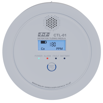 Detektor czujnik tlenku węgla czadu CTL-01 F&F (CTL-01)