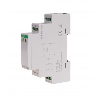 Przetwornik pomiaru temperatury z wyjściem MODBUS RTU dla PT-100 bez sondy MAX-MB-PT-100 F&F (MAX-MB-PT-100)