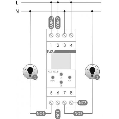 Zegar sterujący programowalny tygodniowy 2 kanałowy - programowalny przez NFC PCZ-522 F&F (PCZ-522)