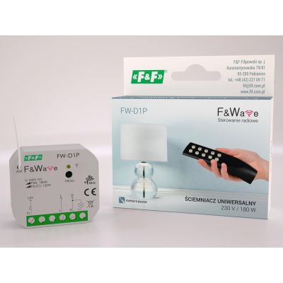Radiowy ściemniacz uniwersalny 230V - montaż PDT 85-265V AC/DC FW-D1P F&F (FW-D1P)