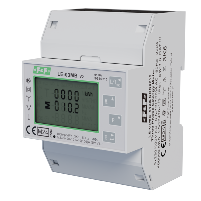 Trójfazowy licznik zużycia energii czynnej i biernej M-BUS 100(5)A; MID LE-03MB F&F (LE-03MB)