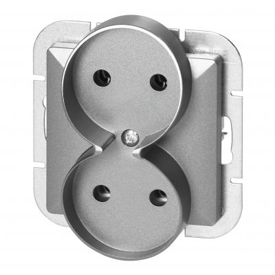 Gniazdo podwójne podtynkowe 2x2P+Z Pearl, 16A, 250V, PT-6 PR, antracyt (OR-OE-7706/A)