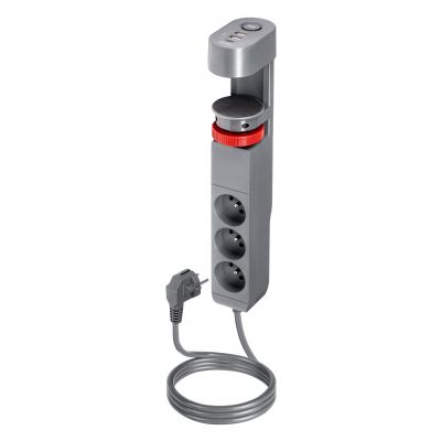 Przedłużacz biurkowy 3-krotny 2P+Z, 1,5M H05VV-F 3x1,5mm2, 2xUSB+1 typu C (PS-5/G/1,5M)
