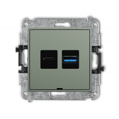 KARLIK MINI Ładowarka USB podwójna USB C + USB A, 20W max., bez pola opisowego szałwiowy 61MCUSBBO-8 (61MCUSBBO-8)