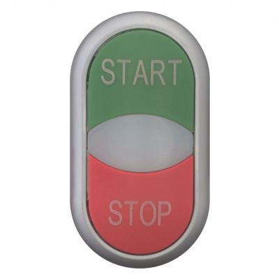 M22-DDL-GR-GB1/GB0 Przycisk podwójny zielony/czerwony /START-STOP/ z samopowrotem i z możliwością podświetlenia 216702 EATON (216702)
