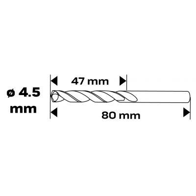 Wiertło do metalu HSS-CNC 124° "Pro-Tec" 4,5mm GRAPHITE 55H020 GTX (55-020)