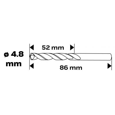 Wiertło do metalu HSS-CNC 124° "Pro-Tec" 4,8mm GRAPHITE 55H021 GTX (55-021)