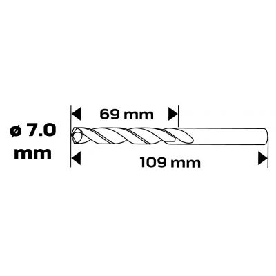 Wiertło do metalu HSS-CNC 124° "Pro-Tec" 7,0mm GRAPHITE 55H027 GTX (55-027)