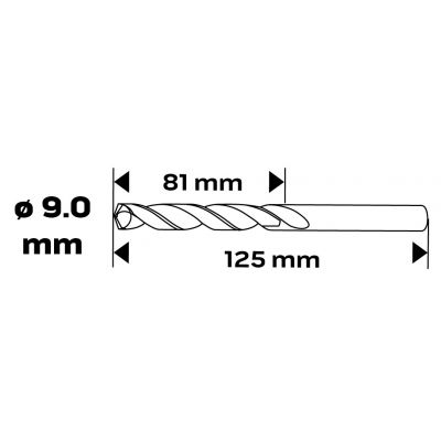 Wiertło do metalu HSS-CNC 124° "Pro-Tec" 9,0mm GRAPHITE 55H031 GTX (55-031)