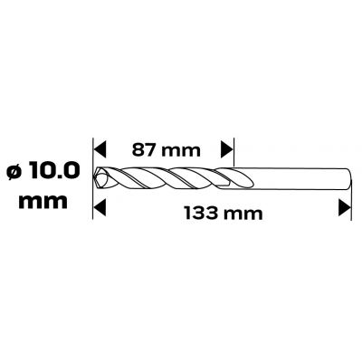 Wiertło do metalu HSS-CNC 124° "Pro-Tec" 10,0mm GRAPHITE 55H033 GTX (55-033)