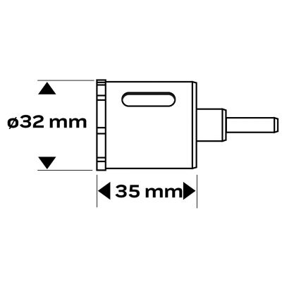 Wiertło diamentowe do gresu 32mm GRAPHITE 57H288 GTX (57-288)