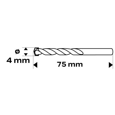 Wiertło do betonu 4x75mm końcówka motylkowa GRAPHITE 57H312 GTX (57-312)