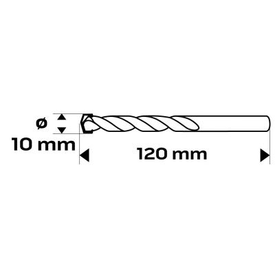 Wiertło do betonu 10x120mm końcówka motylkowa GRAPHITE 57H318 GTX (57-318)
