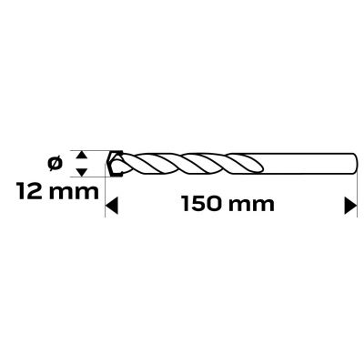 Wiertło do betonu 12x150mm końcówka motylkowa GRAPHITE 57H320 GTX (57-320)