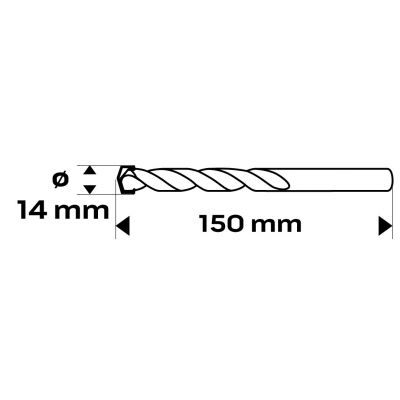 Wiertło do betonu 14x150mm końcówka motylkowa GRAPHITE 57H322 GTX (57-322)
