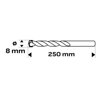 Wiertło do betonu 8x250mm końcówka motylkowa GRAPHITE 57H332 GTX (57-332)