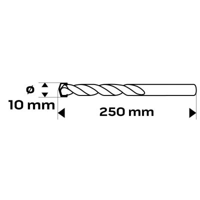 Wiertło do betonu 10x250mm końcówka motylkowa GRAPHITE 57H334 GTX (57-334)