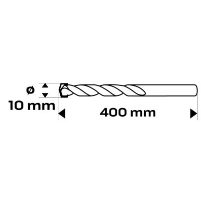 Wiertło do betonu 10x400mm końcówka motylkowa GRAPHITE 57H342 GTX (57-342)
