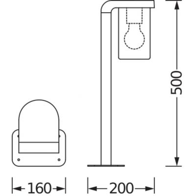 Lampa Ogrodowa Zewnętrzna SŁUPEK E27 50cm Endura Amber CASCADE 4058075554290 LEDVANCE (4058075554290)