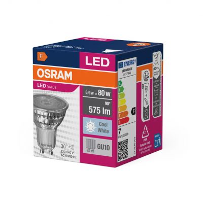 Żarówka LED VALUE PAR16 80 36 6,9W/840 GU10 575lm 4058075096660 LEDVANCE (4058075096660)